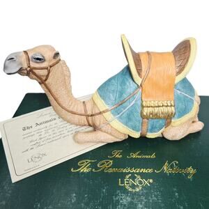 Vintage 1991 Lenox The Renaissance Nativity Camel Porcelain 24 Karat Gold in Box